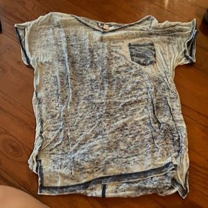 Blue burn out t shirt